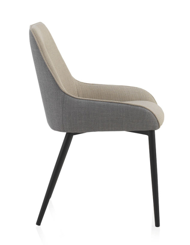 Silla Skadi tapizadas bicolor gris/beige