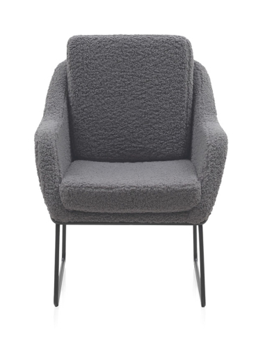 Sillón Ares tapizado color gris patas...