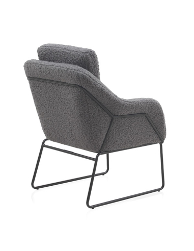 Sillón Ares tapizado color gris patas...