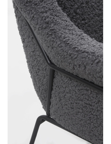 Sillón Ares tapizado color gris patas...