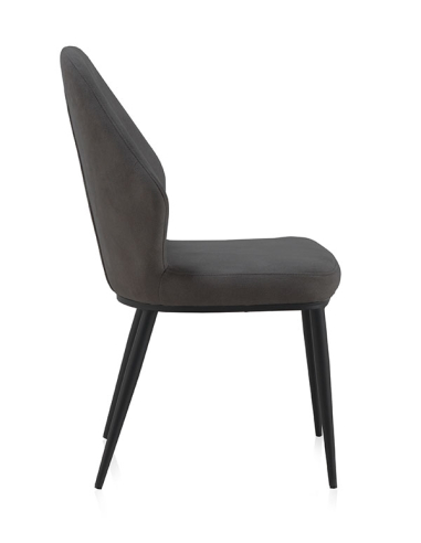 Silla Inti tapizada gris oscuro patas...