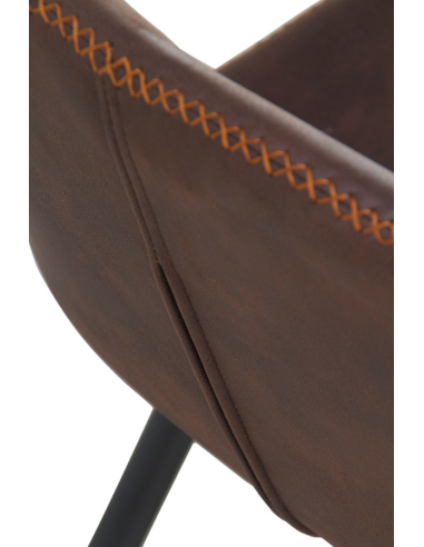 Silla Tláloc tapizada marrón patas...