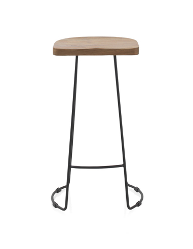 Taburete madera maciza de acacia con...