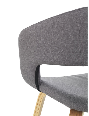Sillón Urd madera tapizado en gris
