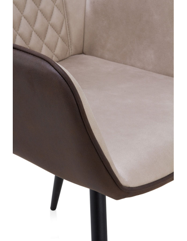 Sillón Hera tapizado bicolor patas...