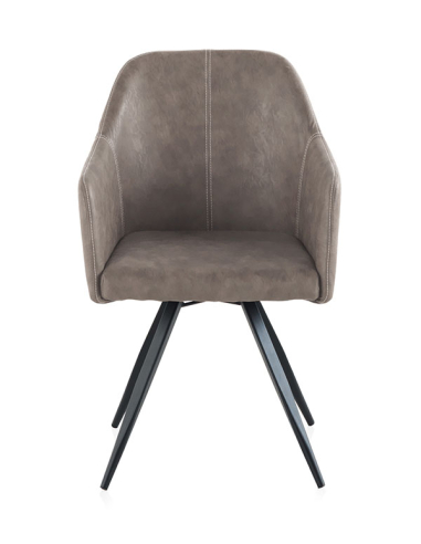 Sillón tapizado taupe patas metálicas...