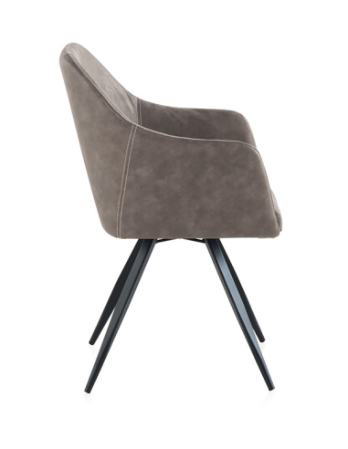 Sillón tapizado taupe patas metálicas...