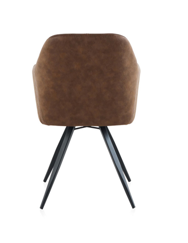 Sillón tapizado marrón patas...