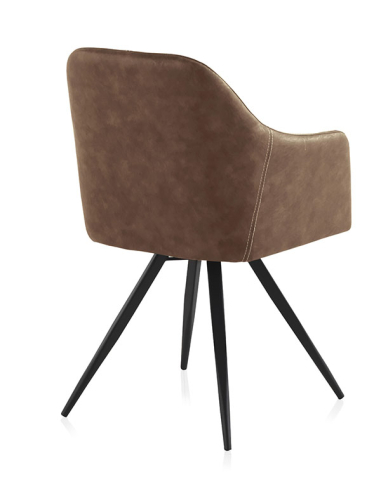 Sillón tapizado marrón patas...