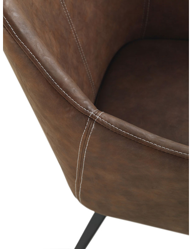 Sillón tapizado marrón patas...