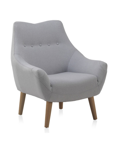 Sillón tapizado color gris claro