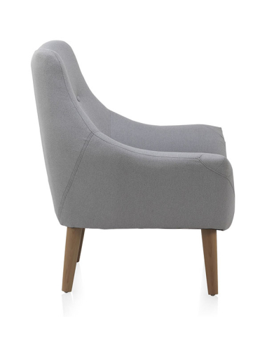 Sillón tapizado color gris claro
