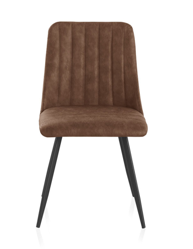 Silla Freyja tapizada marrón patas...