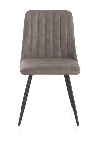 Silla Freyja tapizada taupe patas...
