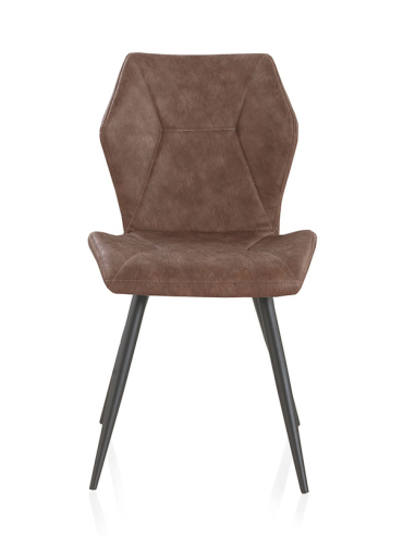 Silla Syn tapizada marrón patas...