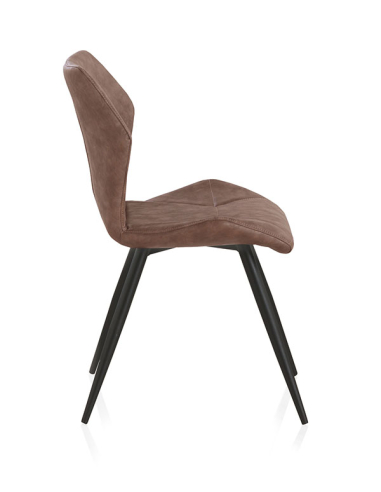 Silla Syn tapizada marrón patas...