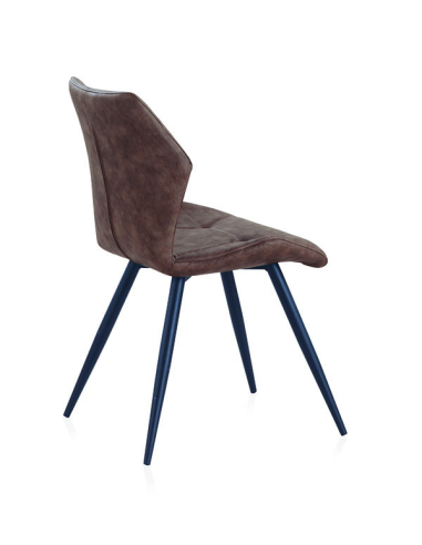 Silla Syn tapizada marrón patas...