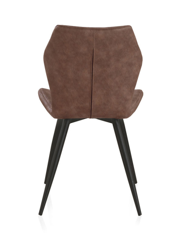 Silla Syn tapizada marrón patas...