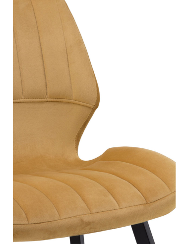 Silla Athena tapizada terciopelo mostaza