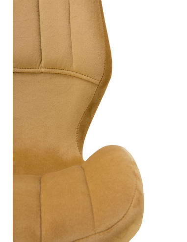 Silla Athena tapizada terciopelo mostaza