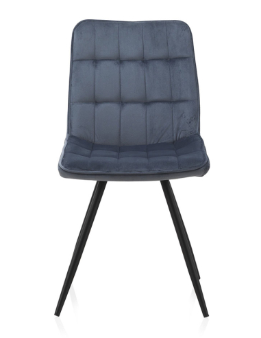 Silla Anubis tapizada terciopelo azul...