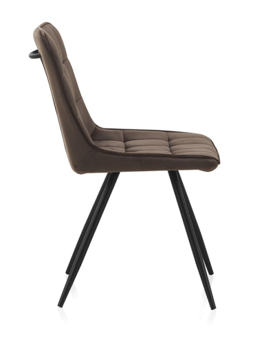 Silla Anubis tapizada terciopelo marrón