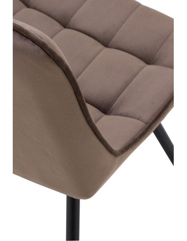 Silla Anubis tapizada terciopelo marrón