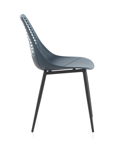 Set 4 Sillas Odín pp azul con patas...