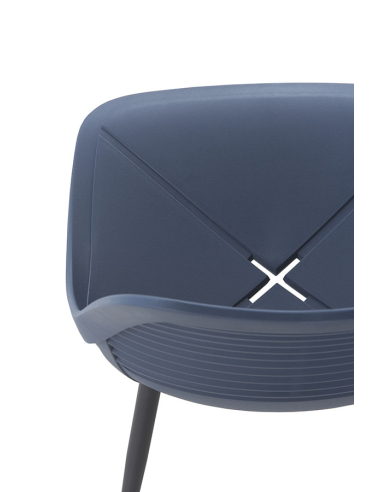 Set 4 Sillas Odín pp azul con patas...