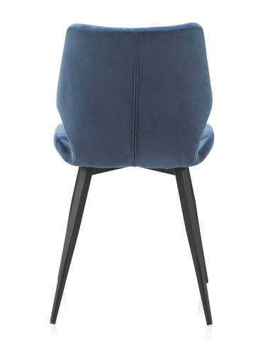 Silla Athena tapizada terciopelo azul