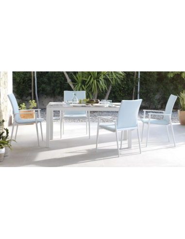 Mesa de Comedor Exterior Blanca Top...