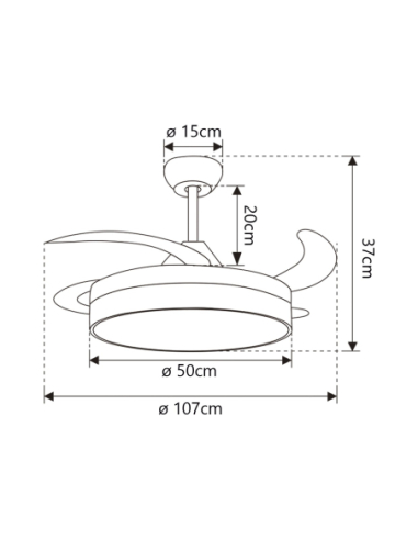 Ventilador Malta Cuero 50 cm 3 palas