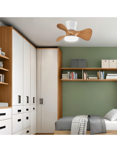 Ventilador Siux Blanco-Madera 56 cm 3...