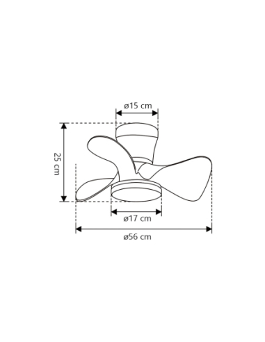 Ventilador Siux Blanco-Madera 56 cm 3...