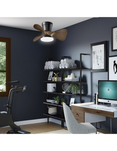 Ventilador Siux Negro-Madera 56 cm 3...