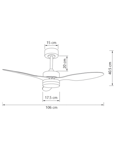 Ventilador Valcano Blanco 107 cm 3 palas