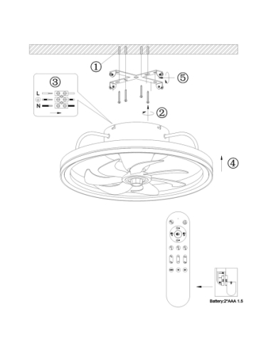 Ventilador Tom Blanco 50cm 7 palas