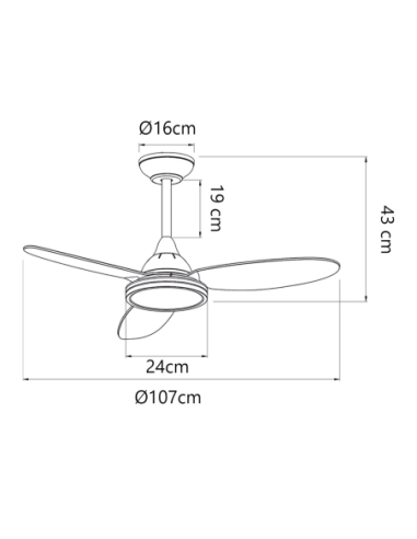 Ventilador Mahón Blanco 107cm 3 palas