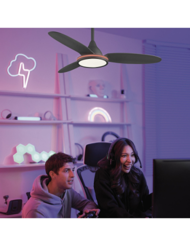 Ventilador Mahón Negro 107cm 3 palas