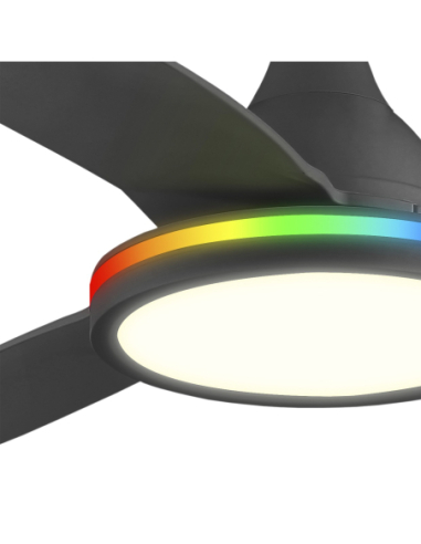 Ventilador Mahón Negro 107cm 3 palas