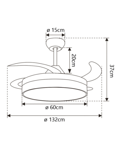 Ventilador Henry XXL Blanco 60cm 5 palas