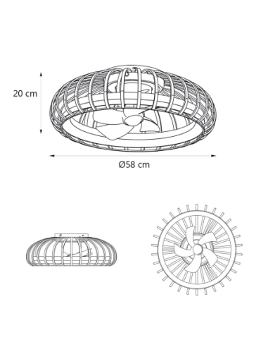 Ventilador Milo Blanco-bamboo 55x20cm