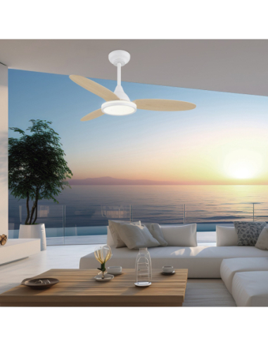 Ventilador Mahón Madera Clara 107cm 3...