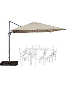 Parasol cuadrado aluminio y...