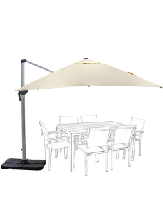 Parasol cuadrado aluminio y...