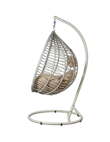 Silla colgante ratán artificial blanco