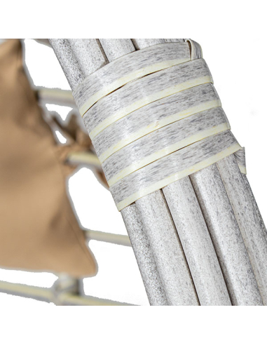 Silla colgante ratán artificial blanco