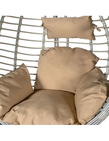 Silla colgante ratán artificial blanco