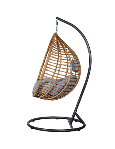 Silla colgante ratán artificial negro