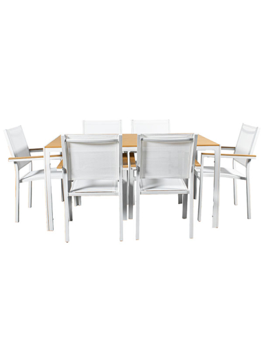 Mesa de comedor rectangular exterior...